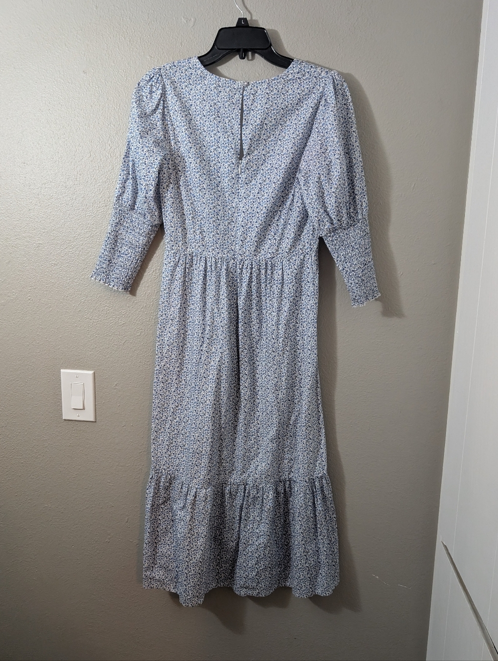 Lulu's Fresh As A Daisy Blue and White Floral Print Midi Dress - Picture 6 of 8